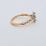 0.81 CTW Marquise Cut Diamond Halo Engagement Ring in 14k Yellow Gold, Size 6.5