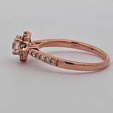 0.97 CTW Diamond Halo Engagement Ring in 14k Rose Gold, Size 9