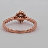 0.97 CTW Diamond Halo Engagement Ring in 14k Rose Gold, Size 9
