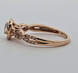 0.57CT. Oval Cut Diamond Halo Engagement Ring in 14k Yellow Gold, Size 7