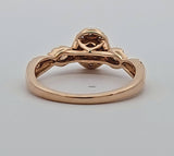 0.57CT. Oval Cut Diamond Halo Engagement Ring in 14k Yellow Gold, Size 7