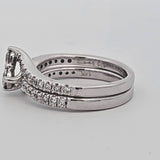 0.70 CTW Diamond Engagement Ring Bridal Set in 14k White Gold, Size 5.75