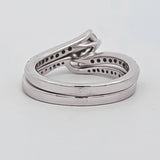 0.70 CTW Diamond Engagement Ring Bridal Set in 14k White Gold, Size 5.75