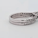 0.70 CTW Diamond Engagement Ring Bridal Set in 14k White Gold, Size 5.75