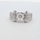 2.17 CTW Diamond Engagement Ring in 18k White Gold, Size 7