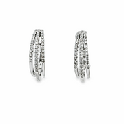 0.34 CTW Diamond Hoop Earrings in 18kt White Gold