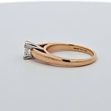 0.50CT. Princess Cut Diamond Engagement Ring in 14k Yellow Gold and Platinum, Size 7