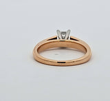 0.50CT. Princess Cut Diamond Engagement Ring in 14k Yellow Gold and Platinum, Size 7