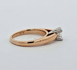 0.50CT. Princess Cut Diamond Engagement Ring in 14k Yellow Gold and Platinum, Size 7