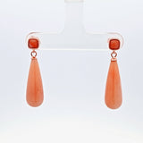 Sterling Silver Rose Gold Vermeil Agate Earrings