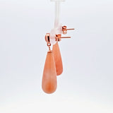 Sterling Silver Rose Gold Vermeil Agate Earrings