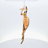 Sterling Silver Gold Vermeil Cubic Zirconia And Agate Statement Earrings