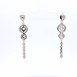 Sterling Silver Cubic Zirconia Double Halo Drop Earrings