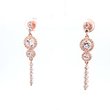 Sterling Silver Cubic Zirconia Double Halo Drop Earrings