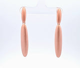 Sterling Silver Contemporary Matte Finished Elongated Drop Earrings