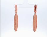 Sterling Silver Contemporary Matte Finished Elongated Drop Earrings