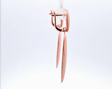 Sterling Silver Contemporary Matte Finished Elongated Drop Earrings