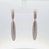 Sterling Silver Contemporary Matte Finished Elongated Drop Earrings