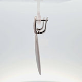 Sterling Silver Contemporary Matte Finished Elongated Drop Earrings