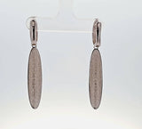 Sterling Silver Contemporary Matte Finished Elongated Drop Earrings
