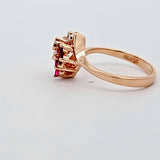 0.30 CTW Ruby and Diamond Cluster Ring in 14k Yellow Gold, Size 6.75