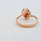 0.30 CTW Ruby and Diamond Cluster Ring in 14k Yellow Gold, Size 6.75