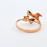 Sapphire and Diamond Hummingbird Ring in 14k Yellow Gold, Size 6.75