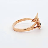 Sapphire and Diamond Hummingbird Ring in 14k Yellow Gold, Size 6.75