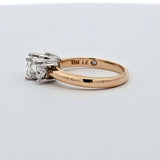 1.05 CTW 3 Stone Princess Cut Leo Diamond Engagement Ring in 14k Yellow Gold and Platinum, Size 5.5
