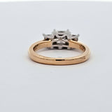 1.05 CTW 3 Stone Princess Cut Leo Diamond Engagement Ring in 14k Yellow Gold and Platinum, Size 5.5