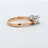 1.05 CTW 3 Stone Princess Cut Leo Diamond Engagement Ring in 14k Yellow Gold and Platinum, Size 5.5