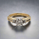 0.67 CTW Diamond Engagement Ring 14k Yellow Gold, Size 5.75