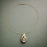 1.09 CTW Diamond Swirl Pendant Necklace 14k Yellow Gold