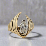 0.91ct. Marquise Cut Diamond Solitiare Ring 14k Yellow Gold - Size 6.5