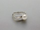 Sterling Silver Pearl Ring, Size 8.25