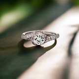 1.12 CTW Diamond Engagement Ring in 14k White Gold, Size 7