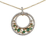 0.36 CTW Emerald And Diamond Pendant Necklace 14k Yellow Gold