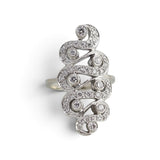 1.10 CTW Diamond Cluster Ring 14k White Gold Size 7.5