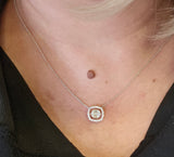 0.66 CTW Diamond Cluster Necklace 14k White Gold