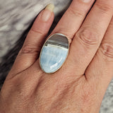 Sterling Silver Blue Opal Ring - Size 9