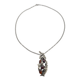 Sterling Silver Amber Beehive Necklace