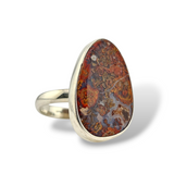 Sterling Silver Hungarian Agate Ring - Size 7.5