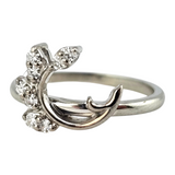 0.57 CTW Diamond Engagement Bridal Set 18k White Gold - Size 6.5