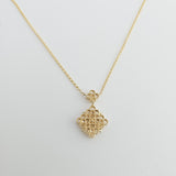 0.34 CTW Diamond Clover Cluster Necklace 14k Yellow Gold