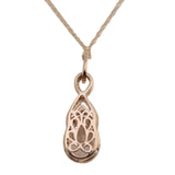 1.35Ct Morganite & Diamond Pendant Necklace 14k Rose Gold