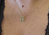 0.35 CTW Diamond Nautilus Starburst Necklace 14k Yellow Gold