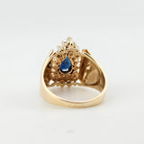 0.71CT Sapphire And Diamond Ring 14k Yellow Gold - Size 7.5