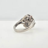 0.42 CTW Diamond Ring 18k White Gold - Size 4.75