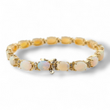 11.36 CTW Opal and Diamond Bracelet 14k Yellow Gold