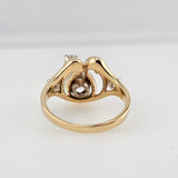 0.58CTW Old European Cut Diamond Ring 14k Yellow Gold - Size 5.5